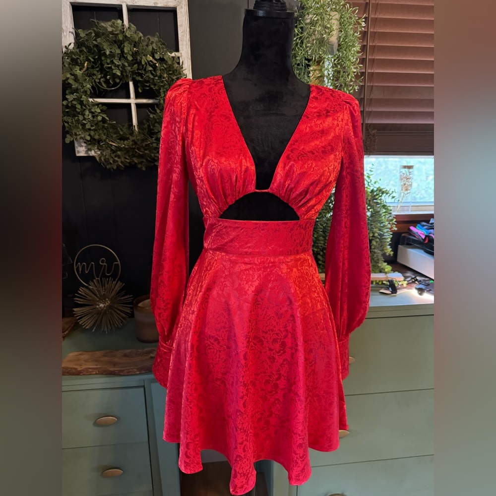 Seven Wonders Red Satin Mini Dress